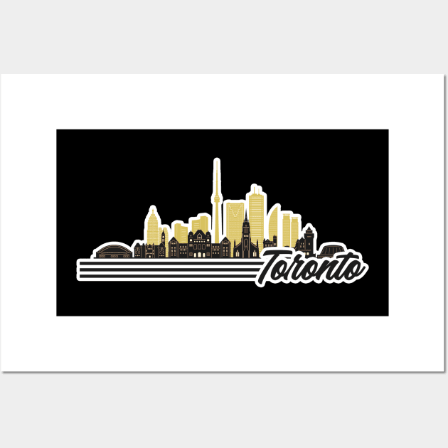 Toronto skyline retro design Wall Art by SerenityByAlex